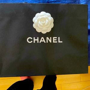 Chanel shopping bag, Camellia and ribbons
